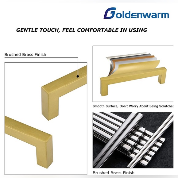 15 pack 10” Golden Warm LSJ12GD256 Kitchen Square T Bar Cabinet Door Handles NEW - Picture 6 of 16